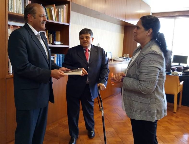 VoSAP founders gifts  book to H.E. Ambassador Shri Chinoy